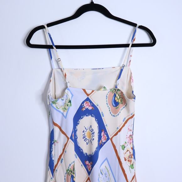 ABERCROMBIE & FITCH Julia Slip Maxi Dress Blue Tile French Country Women's S - Picture 7 of 13